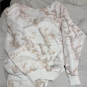 Women's comfrt jog set cream & brown